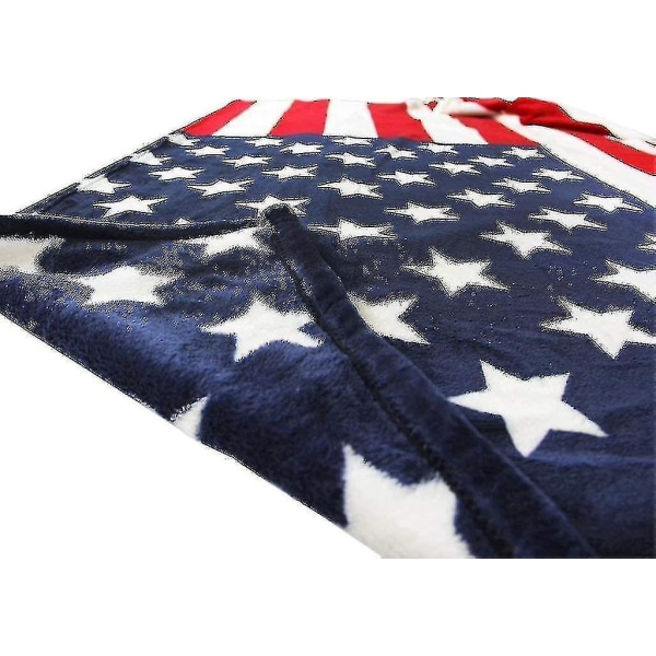 Kasttæppe Flanel Mikrofiber Tæppe Varmt Sengetæppe USA Flag Fleece Rejsetæpper Blødt Berøring