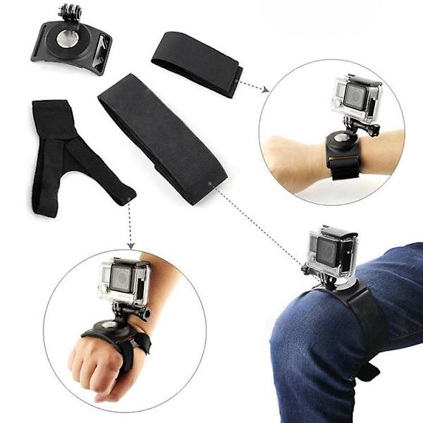 360-graders roterande handleds-, handleds- och benremssats för Gopro 4/3+/3/2/1 etc.