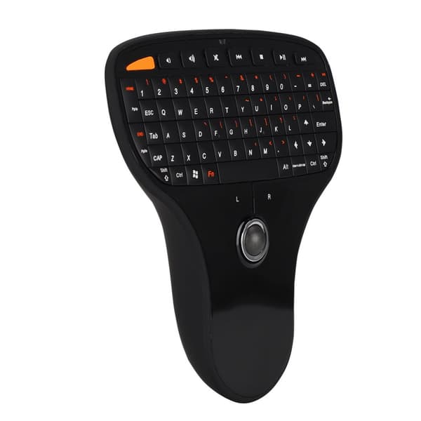 2.4G Wireless Mini USB QWERTY Keyboard with Trackball - Multimedia Keyboard for TV and Computer