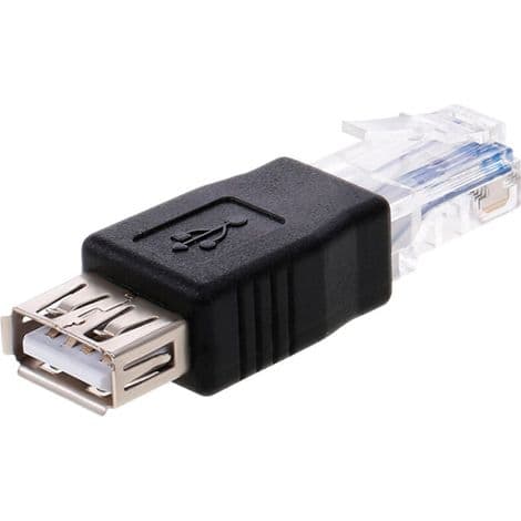 USB til RJ45-adapter, hann Ethernet-kontakt, USB 2.0 hunn
