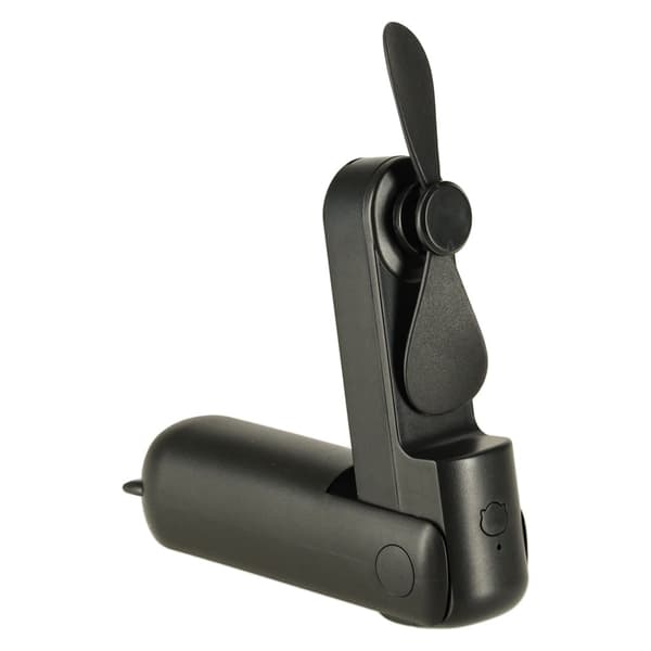 Mini USB Fan 2-in-1 Handheld/Desktop 1200mAh USB-C Black