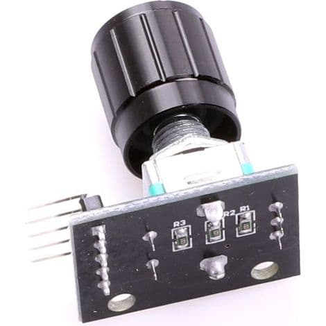 6 stk KY-040 roterende kodermodul med 15 × 16,5 mm knapphette for Arduino (pakke med 6) Clw1062