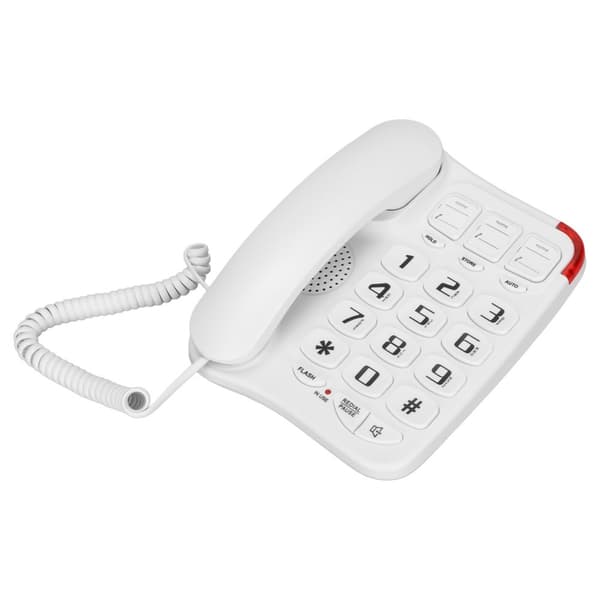 Fastnettelefon med forstærket lyd, ledning, store knapper og 3 billedknapper