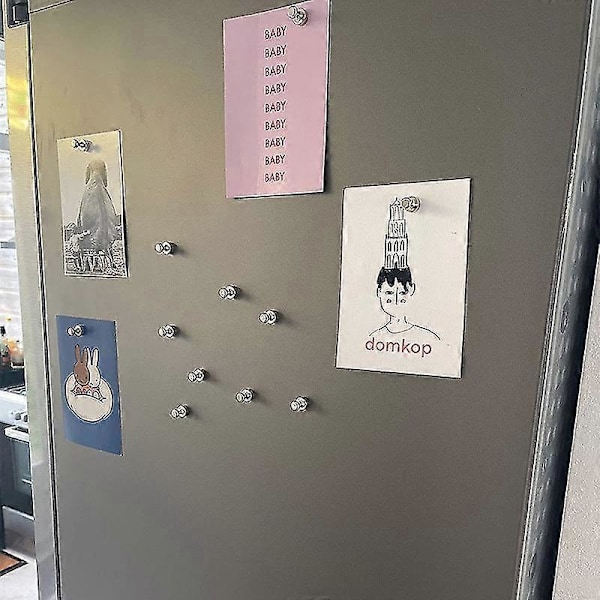 18 stk. Magnetiske trykknåler i metall, praktiske, perfekte for whiteboard, magnettavle
