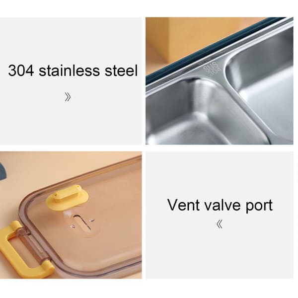 Isolert matboks i rustfritt stål med flere lag Bento matbeholder