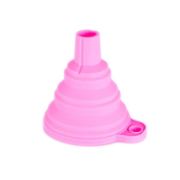 2-pak - Silikone Tragt - Sammenklappelig - 7 cm pink blå