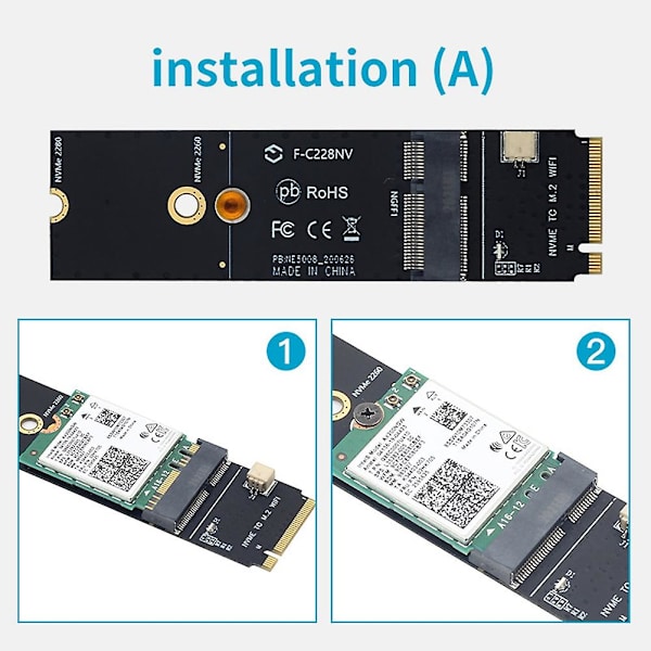 Trådløs M.2 A+E Key Slot til M.2 M Key Wifi Bluetooth Adapter til AX200 9260 Bcm94352Z Kort NVMe PC