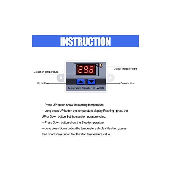 220V Digital Termostat Temperaturregulator Kylning och Uppvärmning Kontrollerad