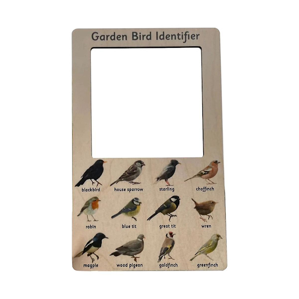 Naturguide-ramme - Dobbeltsidig Naturguide-viser, Hagefase-identifikator (Fugler)