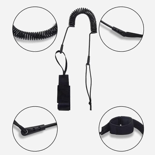 Spiral Leash til Board Coiled Paddle Board Leashes 5mm7mm Leg-rope Strap til Long-board Surfbrætter Stand-up Paddle-boards