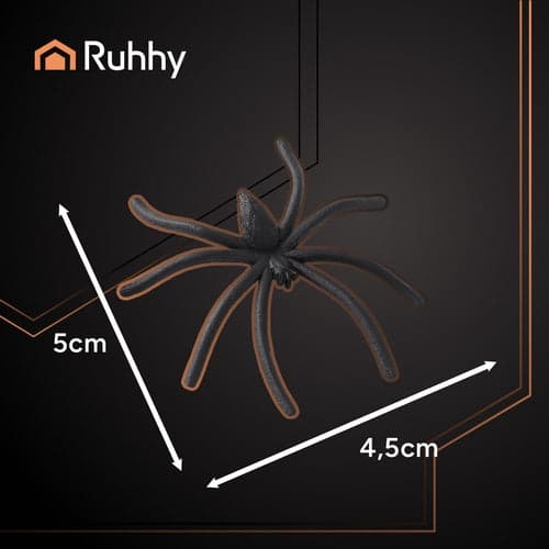 Spindelvæv Halloween-dekoration 2,5 m² med 2 sorte edderkopper