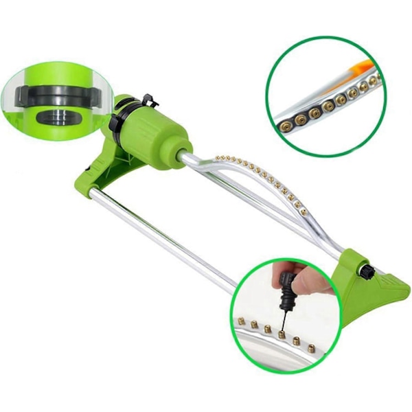 Oscillerende sprinkler, vandspreder med 17 hul dyser, justerbar kontrol, til have