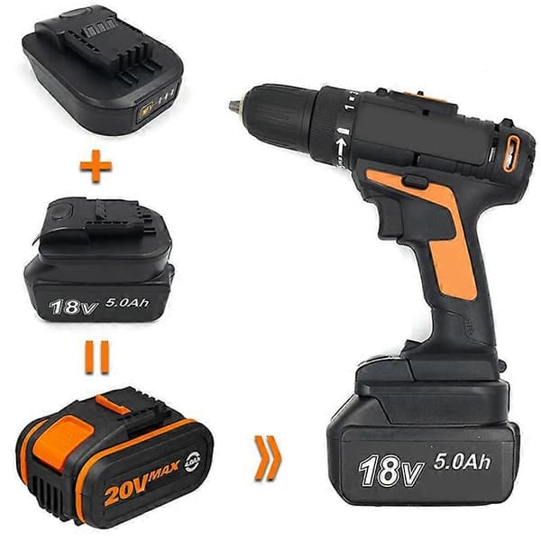 Batteri Værktøjsadapter Konverter til 18V Lithium Batteri til 20V 1 stk