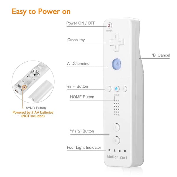 Wii Remote Plus + Nunchuck Motion Plus (Hvit)