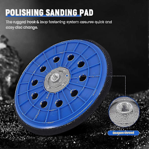 8 tum 10-håls och fästplatta för slipning och polering 14 mm gänga Slipdisk Slipmedel