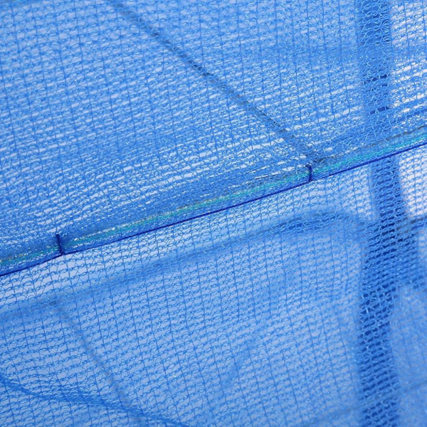 4-Layer Foldable Hanging Drying Rack with Zipper - Blue Mesh