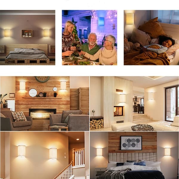 Wall Lamps Wall Lights 3 Colors Dimmable with Remote Control 2-Pack