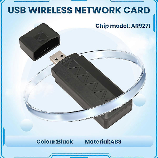 AR9271 Langaton USB WiFi -sovitin 2.4G/150Mbps Linuxille, , , varten, PC:lle, kannettavan tietokoneen verkon parannus A