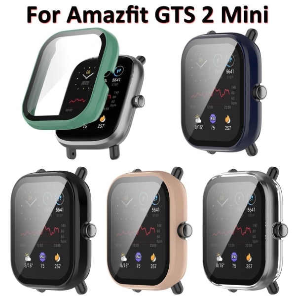 Fodral + Film PC Härdat Glas för Amazfit GTS 2 mini Svart