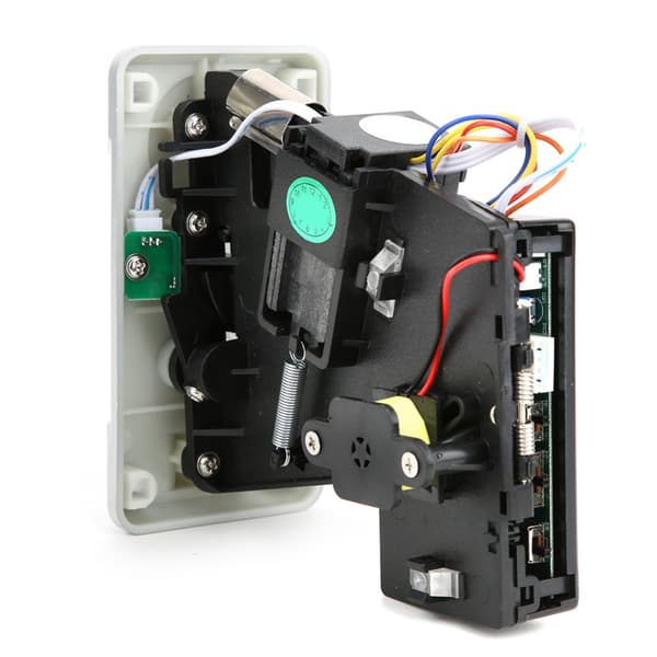 Coin Acceptor with LED Light and Flip Cover for Game Machine - Silver