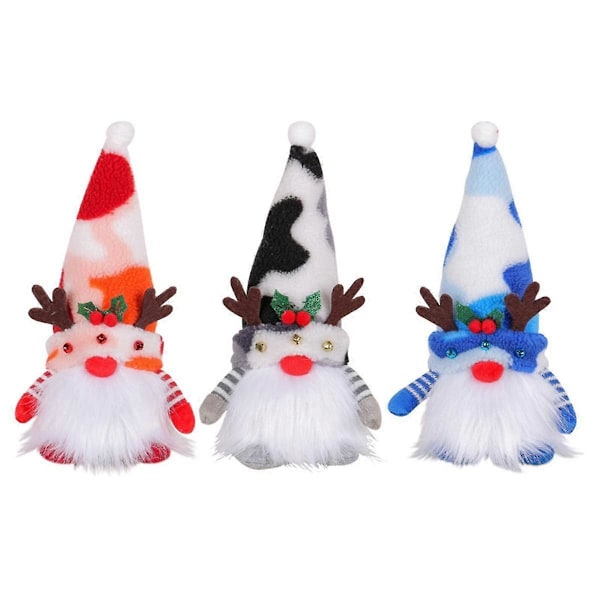 Jul Tomte Docka Horn med Ljus Rudolph Docka Lysande Dvärg Ornament för Hem Jul Nyår