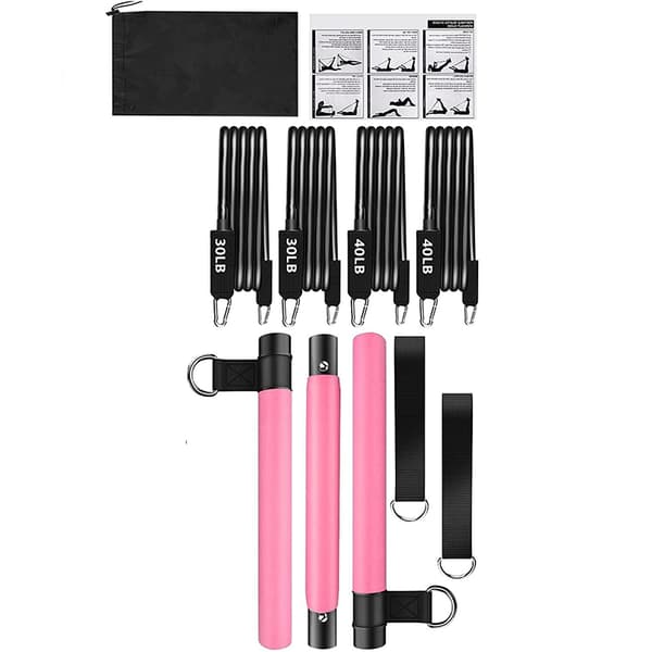 Pilates Bar Set with Resistance Bands - Full Body Workout at Home