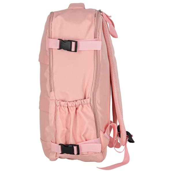 Travel backpack pink 45x30 cm 3 compartments with expandable bottom compartment