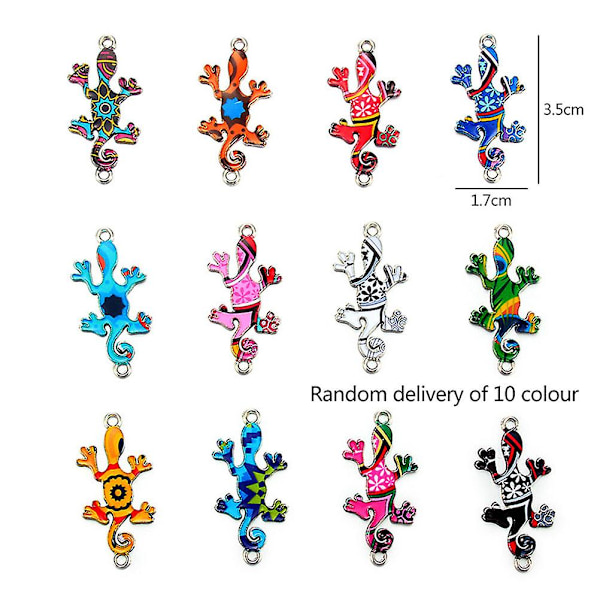 20 stk. DIY Legering Gecko Vedhæng Mode DIY Gecko Charms Vedhæng Delikat DIY Smykkefremstilling Tilbehør Sød DIY Gecko Vedhæng Fræk Design DIY