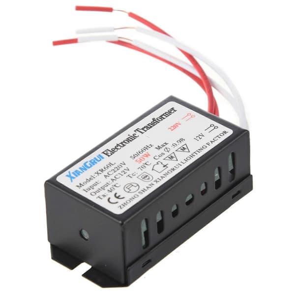 2X 200-250V til 12V Halogen Lys Elektronisk Transformator 50W
