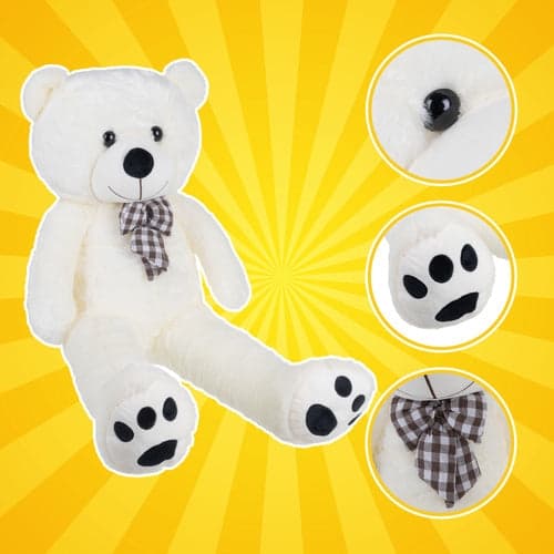 Large Teddy Bear 180 cm Ecru Plush with Bow, 0+ years