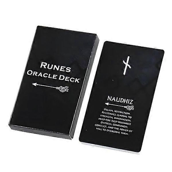 Runer Oracle Kortspil 26 stk. Tarotkort Spil Fortune Telling Åndeligt Kortbrætspil 14 år+