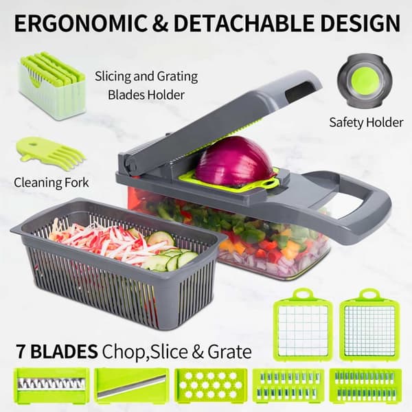 Vegetable Cutter - Multifunctional Vegetable Chopper Mandoline 14-in-1