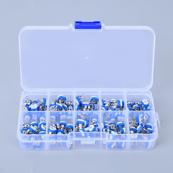 Adjustable Resistance Set - 100 Pcs Blue & White, Regulating Resistor Kit