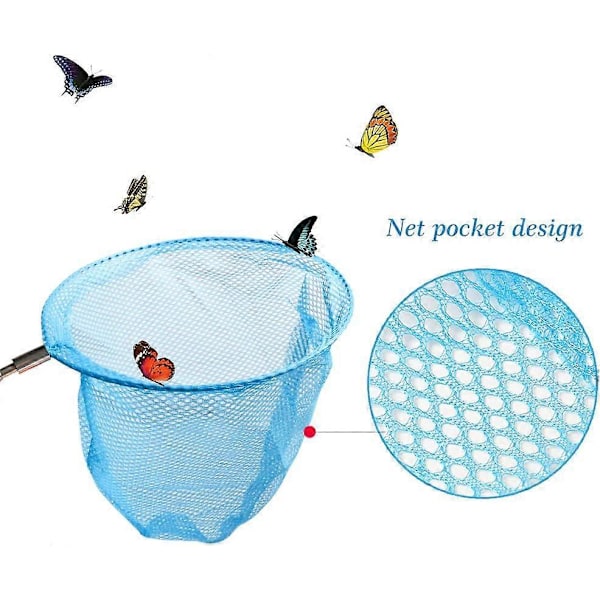 Teleskopiska fjärilsfiskarnät för barn, perfekta för att fånga insekter, kryp, fiskar, larver, nyckelpigor, utomhusverktyg, färgglada, utdragbara 86 cm (5-pack)