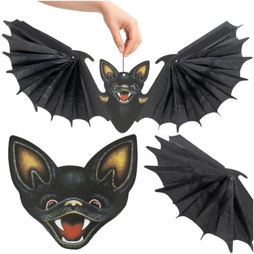 Hanging Bat Halloween Decoration 60 cm Black Foldable