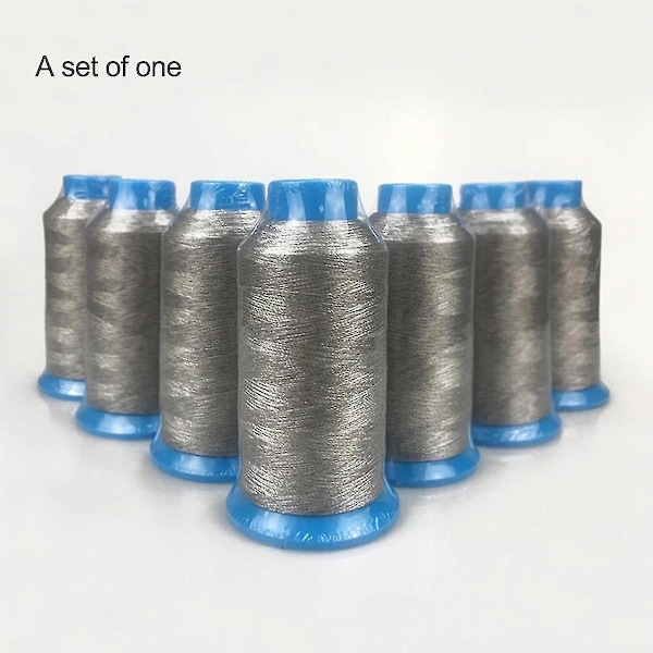 Silverfiber Fast Silverpläterad Fibersytråd DIY Antistatiska Kläder Ledande Filtar Lakan Quilting