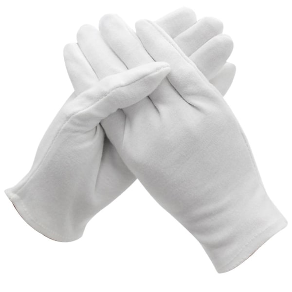12 par av en väska Slitskyddsvante Bomull Vita handskar Etikett Arbetshandskar (medium Förtjockning Typ Storlek M)