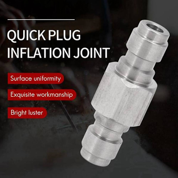 2 st Air Pcp Båda Ändarna Hane Snabbkoppling Adaptor Rostfritt Stål Dubbel Hane Fyllnippel