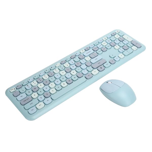 Wireless Keyboard and Mouse - 2.4G, 110 Keys, Computer Accessories (Blue)