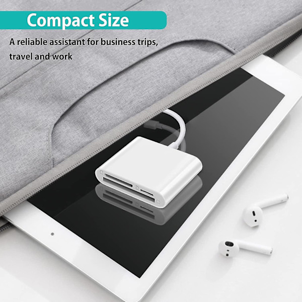 Cf Sd Tf Lightning Kortleseradapter for Apple - Høyhastighets Dataoverføring