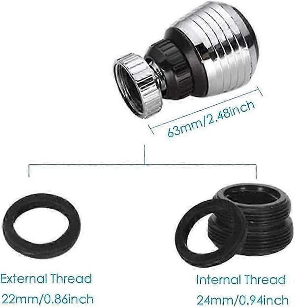 2-pak 360 Graders Roterende Vandbesparende Hane Belufter Diffuser Vandhane Dyse Filter Adapter