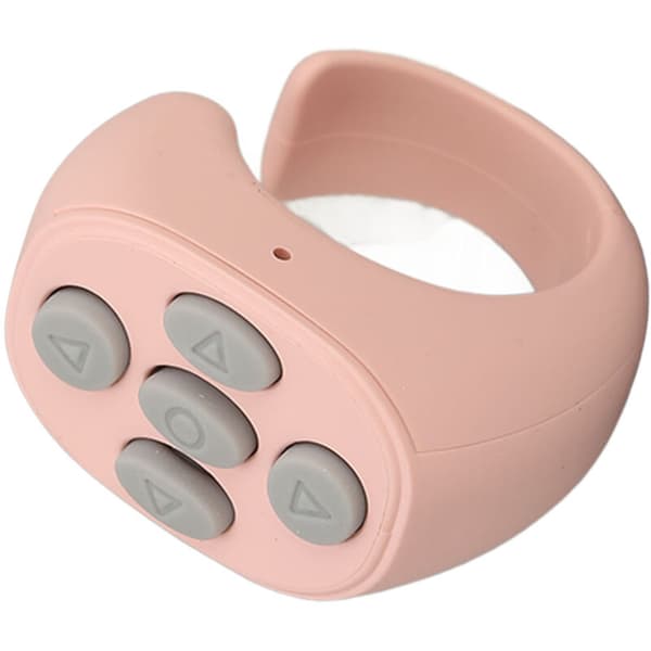 Bluetooth 5.3 Smart Ring Controller, Trådløs Fjernbetjening, TikTok E-bog Sidevender, Pink