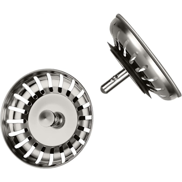 Diskho Sil 80mm, 2 ST Diskho Propp med 2 Hårfångare, Förtjockad 304 Rostfritt Stål Universal Diskho Sil