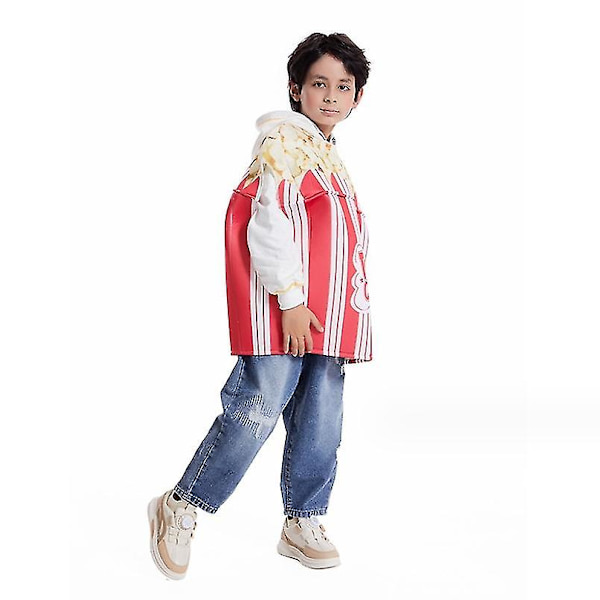 Popcorn Halloween-dräkt, kreativ matdräkt för flicka pojke cosplayfest