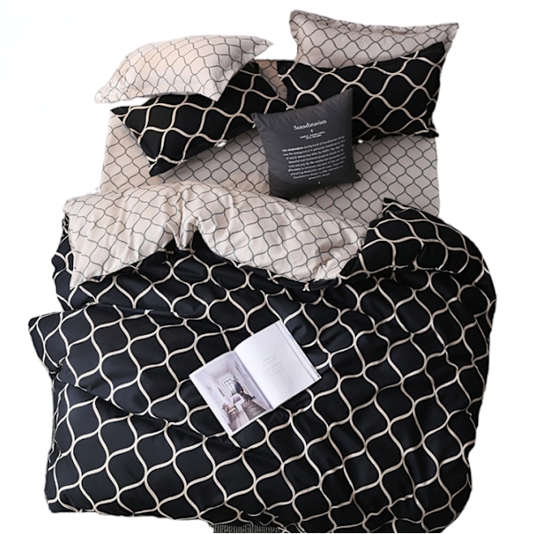 Serie 4 228*228cm 3-delad täcke set med örngott, dubbelt täcke (utan lakan)