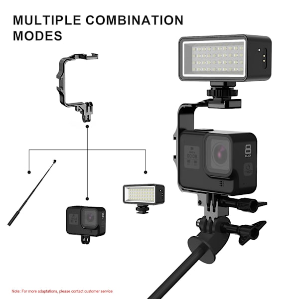 Metallikehylly Kylmäkenkäkiinnityksellä GoPro Hero 11 10 9 8 7 Dji Action 3 Kameralle - Tarvikkeet Valoille, Mikrofonille, Tikulle