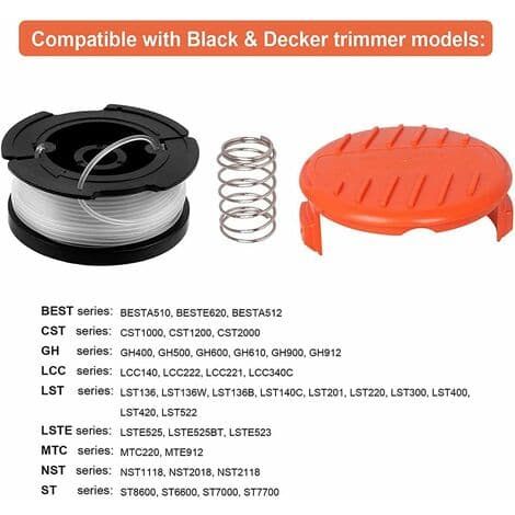 Black & Decker Trimmersneller, 9,1 m lengde, 1,65 mm diameter nylonsneller