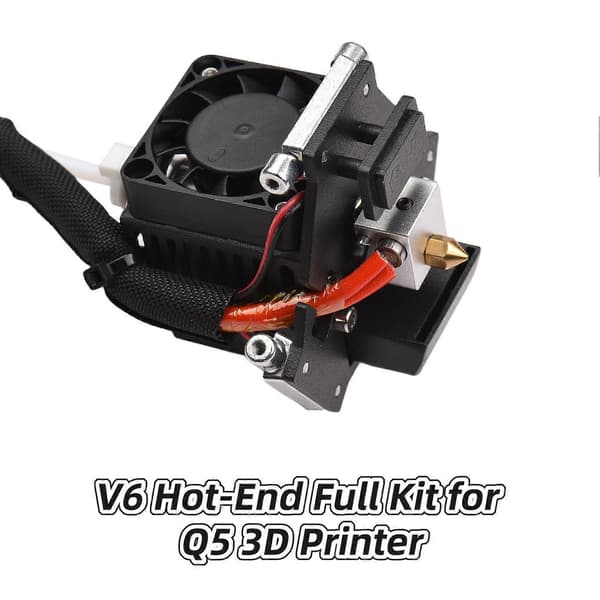 FLSUN 3D Printer Dele V6 Hot End Kit 1.75mm Filament 0.4mm Messingdyse 24V Køleventilator til Q5 3D Printer