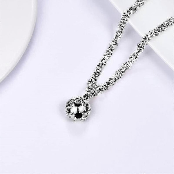 925 Sølv Herre Fotball Hengesmykke - 55 cm