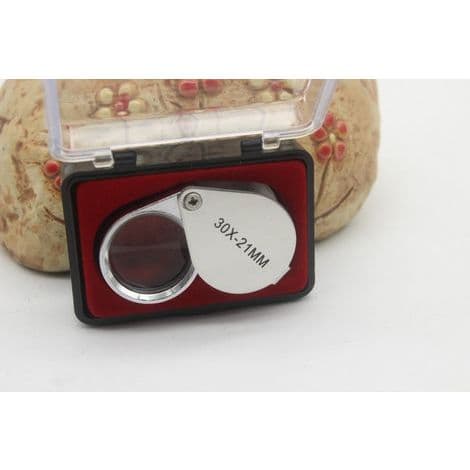 Juvelerarlupp - 30 x 21 mm lupp - 10x ficklupp - Vikbart glas - Botanikerlupp (1 styck)